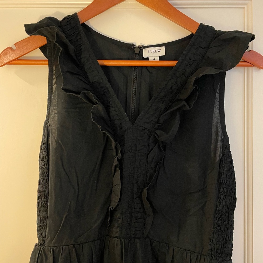 J. Crew black tiered midi dress. Size 4